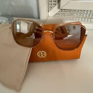 Tory Burch Gold and Brown Sunglasses